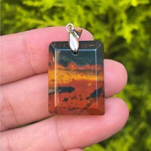 Multicolor Rectangular Pendant Necklace